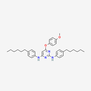 N~2~,N~4~-Bis(4-hexylphenyl)-6-(4-methoxyphenoxy)pyrimidine-2,4-diamine