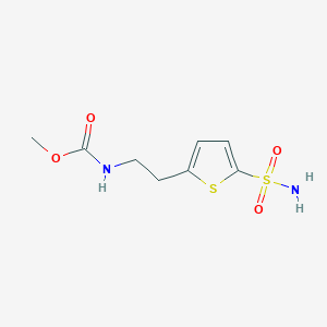 molecular formula C8H12N2O4S2 B1427561 methyl N-[2-(5-sulfamoylthiophen-2-yl)ethyl]carbamate CAS No. 1248303-20-9