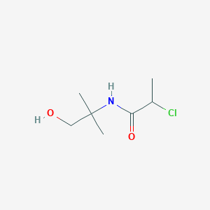 molecular formula C7H14ClNO2 B1427572 2-chloro-N-(1-hydroxy-2-methylpropan-2-yl)propanamide CAS No. 1211469-05-4