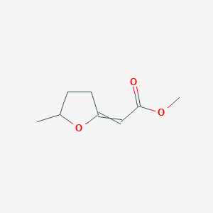 molecular formula C8H12O3 B14275733 Acetic acid, (dihydro-5-methyl-2(3H)-furanylidene)-, methyl ester CAS No. 136801-92-8