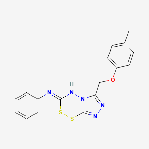 (1,2,4)Triazolo(3,4-c)-1,2,4,5-dithiadiazin-3-amine, 6-((4-methylphenoxy)methyl)-N-phenyl-