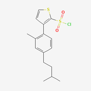 3-[2-Methyl-4-(3-methylbutyl)phenyl]thiophene-2-sulfonyl chloride