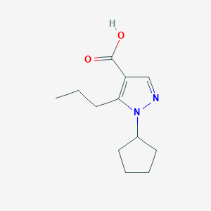 molecular formula C12H18N2O2 B1427582 1-cyclopentyl-5-propyl-1H-pyrazole-4-carboxylic acid CAS No. 1248116-96-2