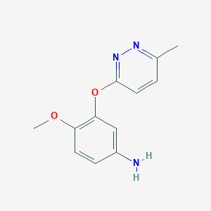 molecular formula C12H13N3O2 B1427584 4-甲氧基-3-[(6-甲基哒嗪-3-基)氧基]苯胺 CAS No. 1306395-61-8