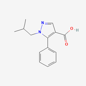 molecular formula C14H16N2O2 B1427587 1-(2-methylpropyl)-5-phenyl-1H-pyrazole-4-carboxylic acid CAS No. 1306678-23-8