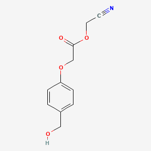 B14275881 Acetic acid, [4-(hydroxymethyl)phenoxy]-, cyanomethyl ester CAS No. 165056-84-8