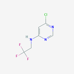 molecular formula C6H5ClF3N3 B1427598 6-chloro-N-(2,2,2-trifluoroethyl)pyrimidin-4-amine CAS No. 1251209-75-2