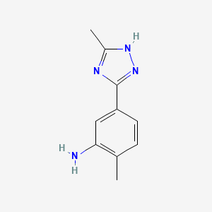 molecular formula C10H12N4 B1427599 2-甲基-5-(5-甲基-1H-1,2,4-三唑-3-基)苯胺 CAS No. 1250032-29-1