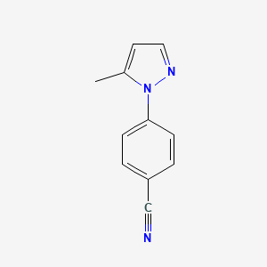 molecular formula C11H9N3 B1427611 4-(5-甲基-1H-吡唑-1-基)苯甲腈 CAS No. 1249661-76-4