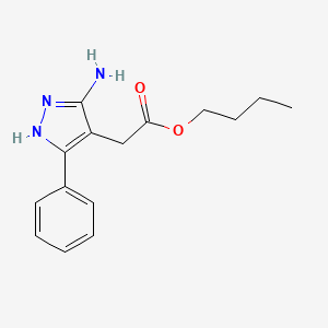 Butyl (3-amino-5-phenyl-1H-pyrazol-4-yl)acetate