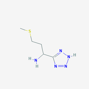 molecular formula C5H11N5S B1427634 3-(methylsulfanyl)-1-(1H-1,2,3,4-tetrazol-5-yl)propan-1-amine CAS No. 1249880-70-3