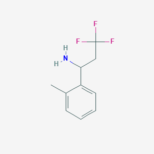 molecular formula C10H12F3N B1427637 3,3,3-Trifluoro-1-(2-methylphenyl)propan-1-amine CAS No. 1250314-82-9