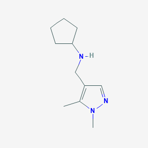 molecular formula C11H19N3 B1427639 N-[(1,5-dimethyl-1H-pyrazol-4-yl)methyl]cyclopentanamine CAS No. 1177292-32-8
