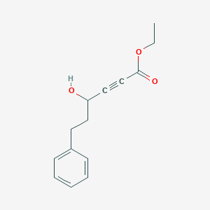 2-Hexynoic acid, 4-hydroxy-6-phenyl-, ethyl ester