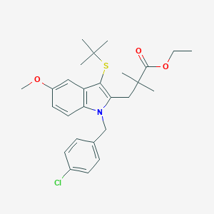 molecular formula C27H34ClNO3S B142764 3-(3-(叔丁基硫代)-1-(4-氯苄基)-5-甲氧基-1H-吲哚-2-基)-2,2-二甲基丙酸乙酯 CAS No. 154325-76-5