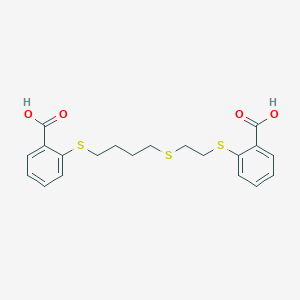 molecular formula C20H22O4S3 B14276498 2-{[2-({4-[(2-Carboxyphenyl)sulfanyl]butyl}sulfanyl)ethyl]sulfanyl}benzoic acid CAS No. 144707-21-1