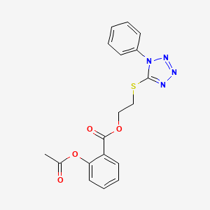 Benzoic acid, 2-(acetyloxy)-, 2-((1-phenyl-1H-tetrazol-5-yl)thio)ethyl ester