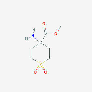 molecular formula C7H13NO4S B1427651 methyl 4-aminotetrahydro-2H-thiopyran-4-carboxylate 1,1-dioxide CAS No. 887245-52-5