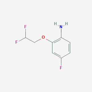 molecular formula C8H8F3NO B1427655 2-(2,2-二氟乙氧基)-4-氟苯胺 CAS No. 1183167-57-8