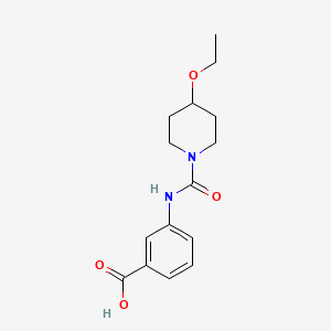 molecular formula C15H20N2O4 B1427661 3-[(4-Ethoxypiperidine-1-carbonyl)amino]benzoic acid CAS No. 1308369-45-0