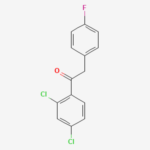 molecular formula C14H9Cl2FO B1427663 1-(2,4-Dichlorophenyl)-2-(4-fluorophenyl)ethanone CAS No. 611220-24-7