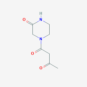 molecular formula C8H12N2O3 B1427667 1-(3-Oxopiperazin-1-yl)butane-1,3-dione CAS No. 1183530-90-6