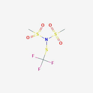 molecular formula C3H6F3NO4S3 B14276715 N-(Methanesulfonyl)-N-[(trifluoromethyl)sulfanyl]methanesulfonamide CAS No. 134600-05-8