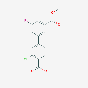 molecular formula C16H12ClFO4 B1427672 3-氯-3'-氟联苯-4,5'-二甲酯 CAS No. 1381944-21-3