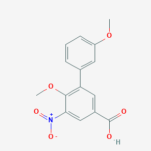 molecular formula C15H13NO6 B1427683 4-Methoxy-3-(3-methoxyphenyl)-5-nitrobenzoic acid CAS No. 1381944-20-2