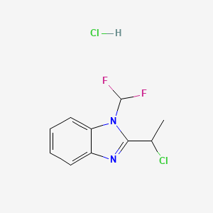 molecular formula C10H10Cl2F2N2 B1427692 2-(1-氯乙基)-1-(二氟甲基)-1H-苯并[d]咪唑盐酸盐 CAS No. 878217-77-7