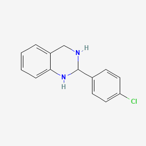 molecular formula C14H13ClN2 B14277012 Quinazoline, 2-(4-chlorophenyl)-1,2,3,4-tetrahydro- CAS No. 154220-98-1