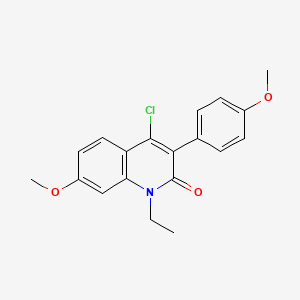 molecular formula C19H18ClNO3 B14277099 2(1H)-Quinolinone, 4-chloro-1-ethyl-7-methoxy-3-(4-methoxyphenyl)- CAS No. 138617-00-2