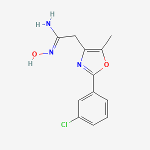 molecular formula C12H12ClN3O2 B1427743 (1Z)-2-[2-(3-chlorophenyl)-5-methyl-1,3-oxazol-4-yl]-N'-hydroxyethanimidamide CAS No. 1370601-76-5