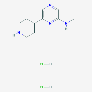 molecular formula C10H18Cl2N4 B1427747 盐酸二氢-N-甲基-6-(哌啶-4-基)吡嗪-2-胺 CAS No. 1361112-25-5