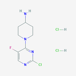 molecular formula C9H14Cl3FN4 B1427750 1-(2-氯-5-氟嘧啶-4-基)-哌啶-4-胺二盐酸盐 CAS No. 1401425-40-8
