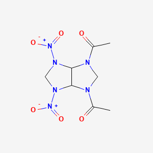 molecular formula C8H12N6O6 B14277527 1,1'-(4,6-Dinitrotetrahydroimidazo[4,5-d]imidazole-1,3(2H,3aH)-diyl)di(ethan-1-one) CAS No. 144095-76-1