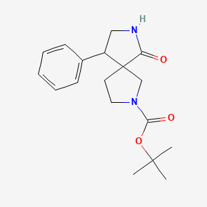 molecular formula C18H24N2O3 B1427754 6-氧代-9-苯基-2,7-二氮杂-螺[4.4]壬烷-2-羧酸叔丁酯 CAS No. 1290627-02-9