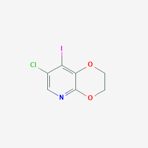 molecular formula C7H5ClINO2 B1427768 7-Chloro-8-iodo-2,3-dihydro-[1,4]dioxino[2,3-b]pyridine CAS No. 1305324-52-0