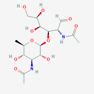 molecular formula C16H28N2O10 B142777 2-Acetamido-3-O-(3-acetamido-3,6-dideoxy-beta-glucopyranosyl)-2-deoxy-galactopyranose CAS No. 126247-65-2