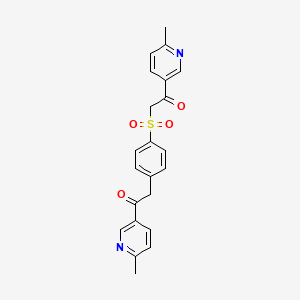 molecular formula C22H20N2O4S B1427771 1-(6-甲基吡啶-3-基)-2-[4-[2-(6-甲基吡啶-3-基)-2-氧代乙基]磺酰基苯基]乙酮 CAS No. 1421227-97-5