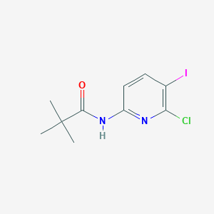 molecular formula C10H12ClIN2O B1427773 N-(6-氯-5-碘吡啶-2-基)戊酰胺 CAS No. 1346447-30-0