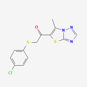 B1427783 2-[(4-Chlorophenyl)sulfanyl]-1-(6-methyl[1,3]thiazolo[3,2-b][1,2,4]triazol-5-yl)-1-ethanone CAS No. 351857-37-9