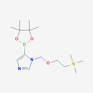 molecular formula C15H29BN2O3Si B1427784 三甲基-[2-[[5-(4,4,5,5-四甲基-1,3,2-二氧杂硼环-2-基)咪唑-1-基]甲氧基]乙基]硅烷 CAS No. 1319255-50-9