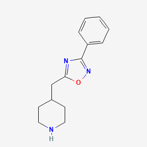 B1427787 4-[(3-Phenyl-1,2,4-oxadiazol-5-yl)methyl]piperidine CAS No. 1239730-22-3