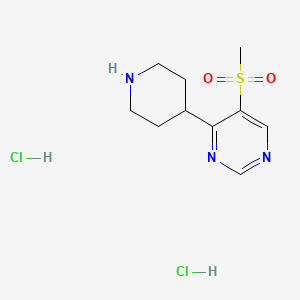 molecular formula C10H17Cl2N3O2S B1427794 5-甲磺酰基-4-哌啶-4-基-嘧啶二盐酸盐 CAS No. 1361115-94-7