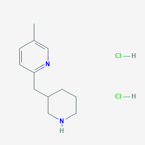 molecular formula C12H20Cl2N2 B1427797 5-Methyl-2-(piperidin-3-ylmethyl)pyridine dihydrochloride CAS No. 1361112-29-9