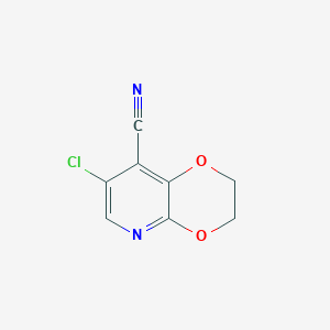 molecular formula C8H5ClN2O2 B1427799 7-Chloro-2,3-dihydro-[1,4]dioxino[2,3-b]pyridine-8-carbonitrile CAS No. 1305325-27-2