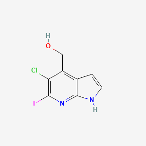 molecular formula C8H6ClIN2O B1427803 (5-chloro-6-iodo-1H-pyrrolo[2,3-b]pyridin-4-yl)methanol CAS No. 1346446-92-1