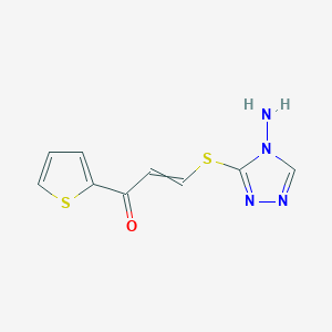 molecular formula C9H8N4OS2 B14278032 3-[(4-Amino-4H-1,2,4-triazol-3-yl)sulfanyl]-1-(thiophen-2-yl)prop-2-en-1-one CAS No. 138792-96-8