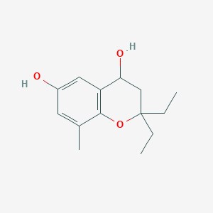 2H-1-Benzopyran-4,6-diol, 2,2-diethyl-3,4-dihydro-8-methyl-